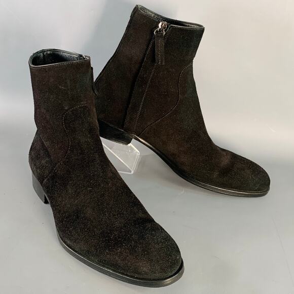MR. HARE Size 8.5 Trane Black Suede Side Zipper Ankle Boots